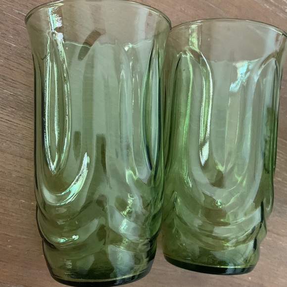 Vintage very early Anchor Hocking avocado green tumblers in excellent condition - Picture 10 of 10